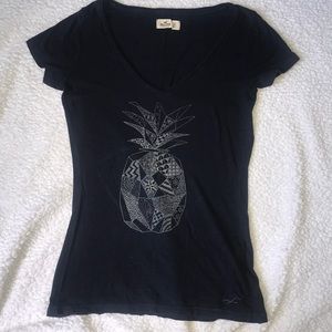 Navy Scoop Neck Hollister Tee